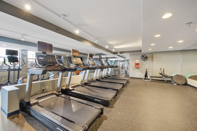 401 1st St Unit 401, Minneapolis, MN 55401 - gym with recessed lighting and rail lighting