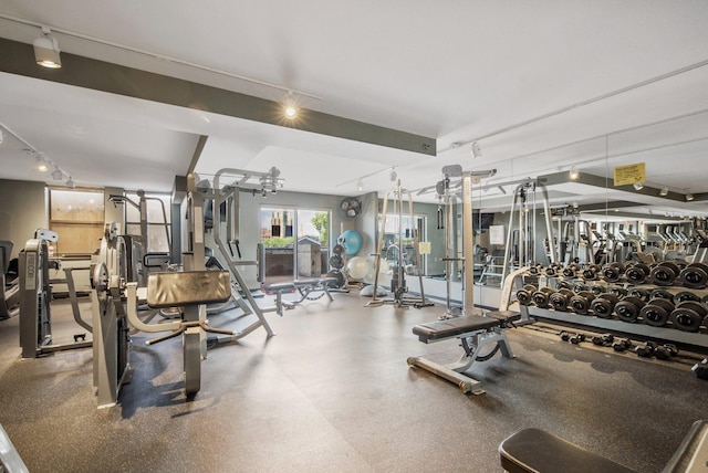 401 1st St Unit 401, Minneapolis, MN 55401 - workout area featuring rail lighting