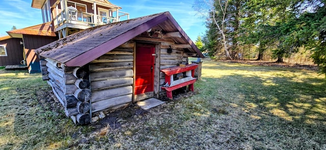 view of shed