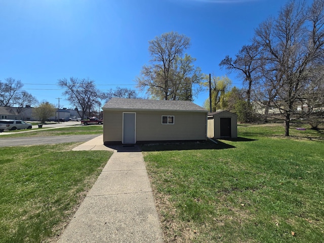 view of shed