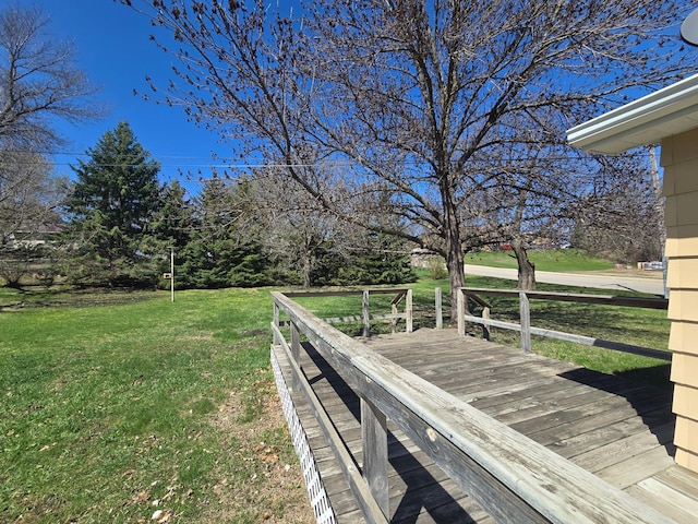 deck with a lawn