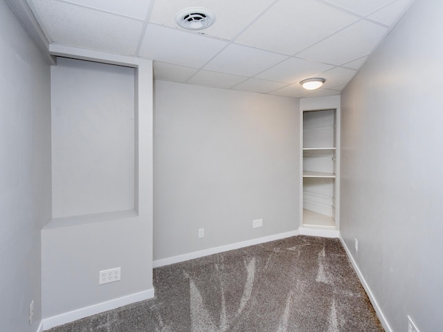 2415 Edgerton St, Little Canada, MN 55117 - finished basement with carpet flooring, a drop ceiling, and baseboards