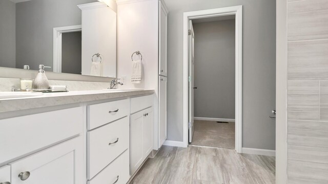 231 Emmy Ln, Hanover, MN 55341 - bathroom with double vanity, baseboards, and a sink