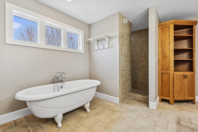 206 Fairway Cir, Glencoe, MN 55336 - bathroom with a soaking tub and a tile shower