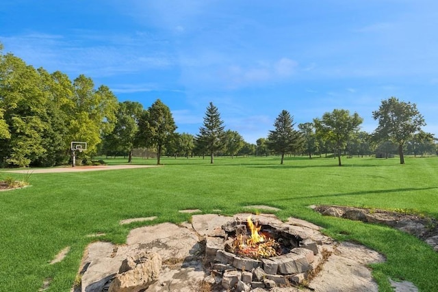 206 Fairway Cir, Glencoe, MN 55336 - view of grassy yard with a fire pit
