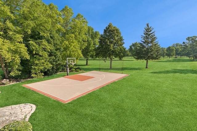 206 Fairway Cir, Glencoe, MN 55336 - view of basketball court with a lawn and community basketball court