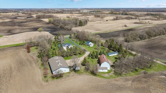 aerial view with a rural view
