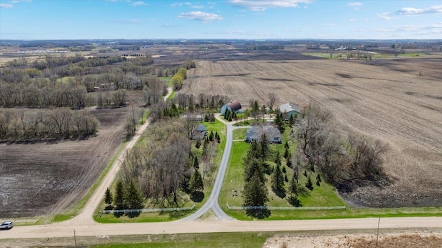 drone / aerial view featuring a rural view