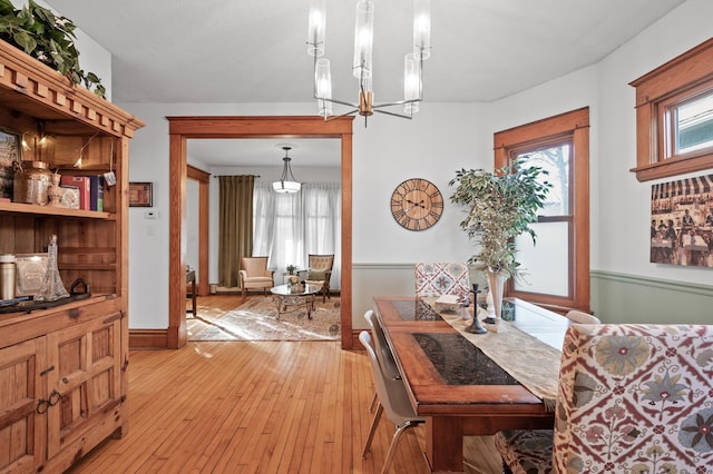 1005 Mclean Ave, Saint Paul, MN 55106 - dining space with a chandelier and light wood-style floors
