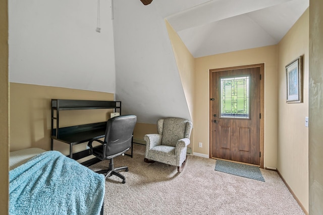 1005 Mclean Ave, Saint Paul, MN 55106 - carpeted foyer with vaulted ceiling and baseboards