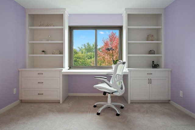 4075 51st St Unit 302, Edina, MN 55424 - home office with light colored carpet, baseboards, and built in desk