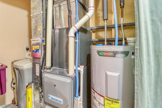 utilities with heating unit and electric water heater