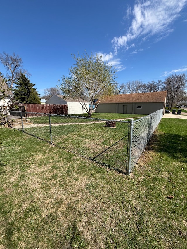 view of yard with fence