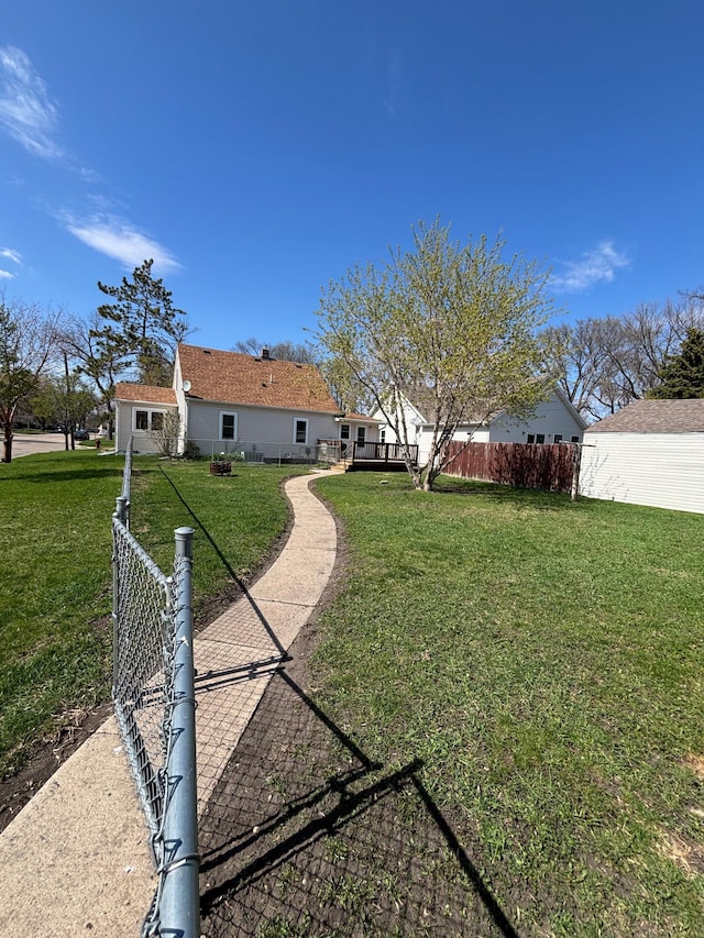 view of yard featuring fence