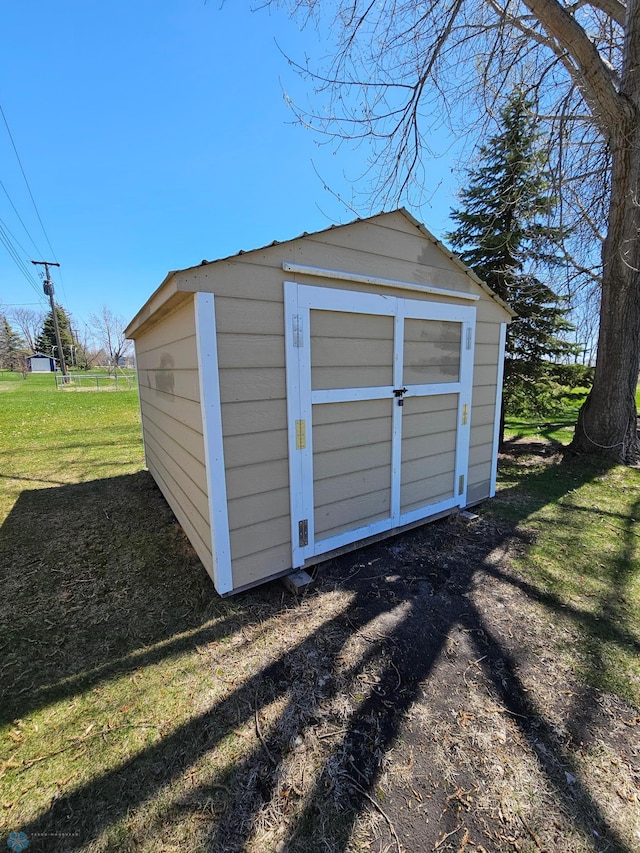 view of shed