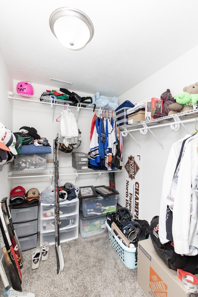 spacious closet featuring carpet