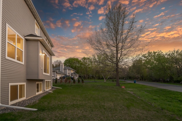 yard at dusk with a yard