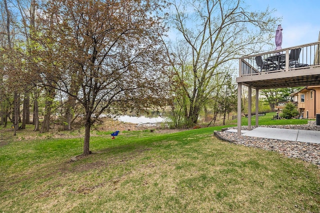 view of yard featuring a deck
