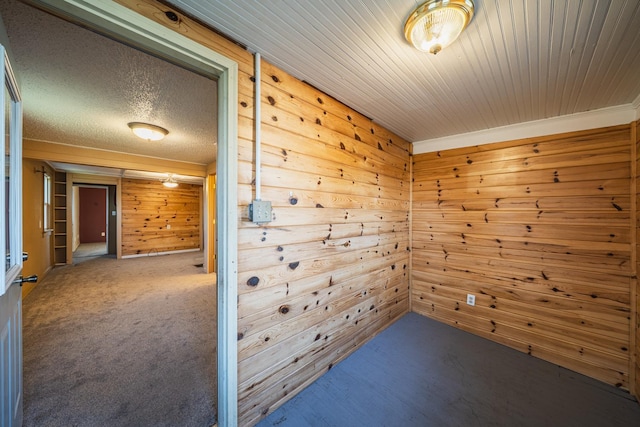 empty room with wooden walls