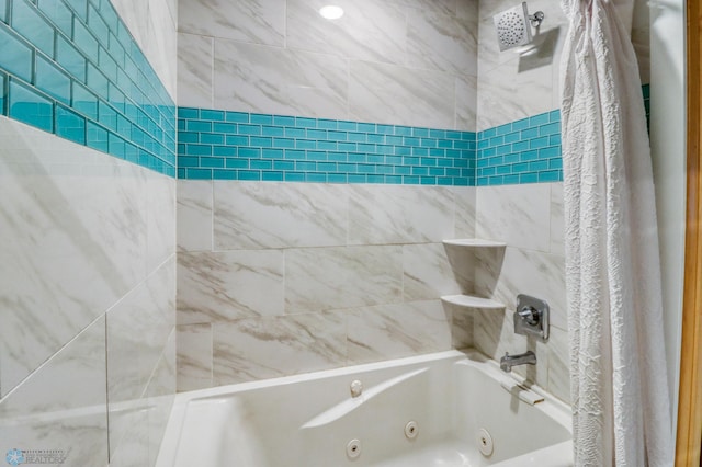 bathroom featuring a combined bath / shower with jetted tub