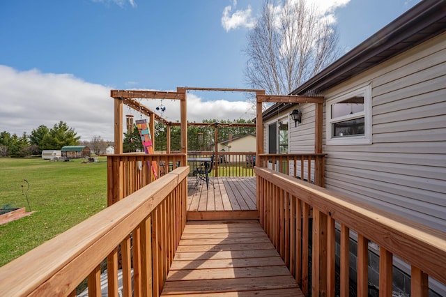 2765 Fraser St, La Prairie, MN 55744 - wooden deck with a yard