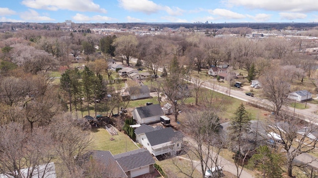 birds eye view of property with a residential view