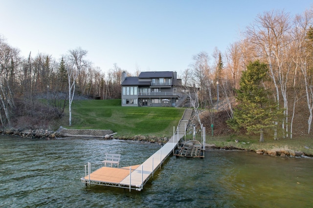 35873 Drumbeater Rd, Cohasset, MN 55721 - dock with a lawn and a water view
