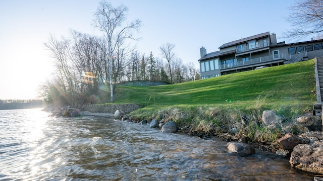 35873 Drumbeater Rd, Cohasset, MN 55721 - view of green lawn with a water view