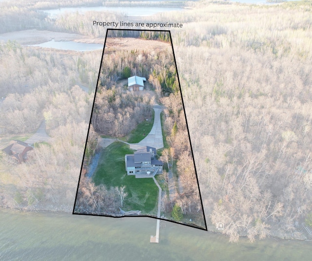 35873 Drumbeater Rd, Cohasset, MN 55721 - view of property location with property parcel outlined and a large body of water