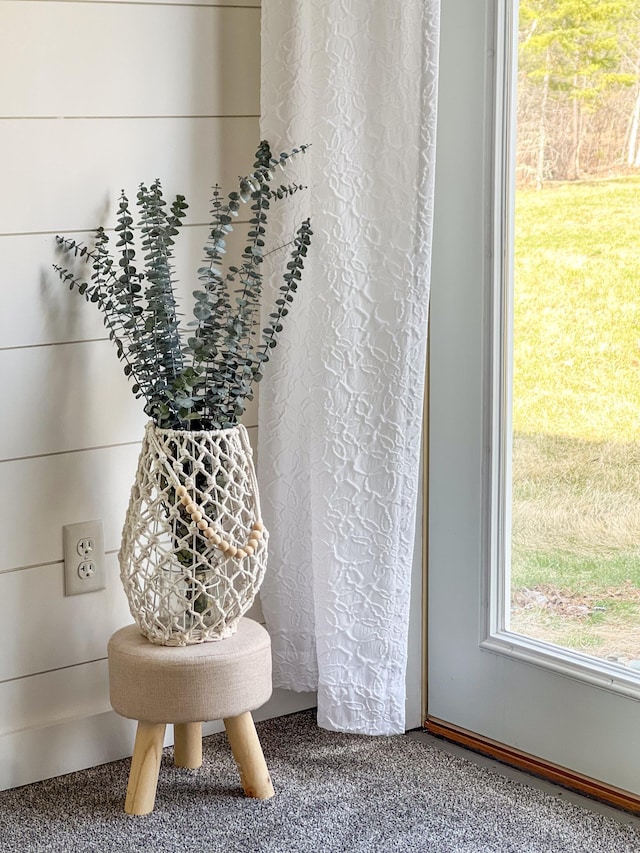 interior details featuring carpet floors
