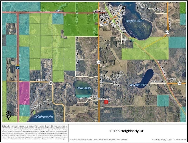 29133 Neighborly Dr, Laporte, MN 56461 - map / location featuring property boundaries highlighted