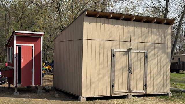 view of shed