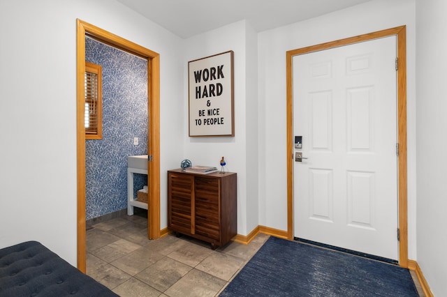 entryway with baseboards