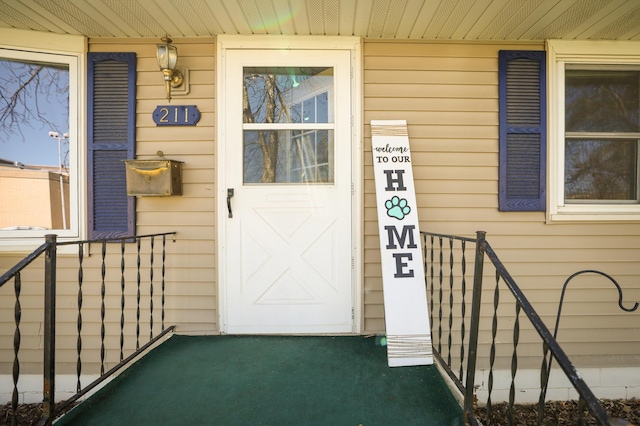 entrance to property with covered porch