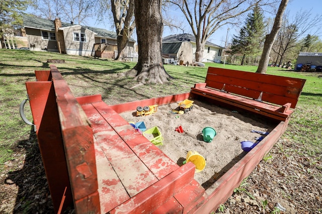 view of community with a lawn
