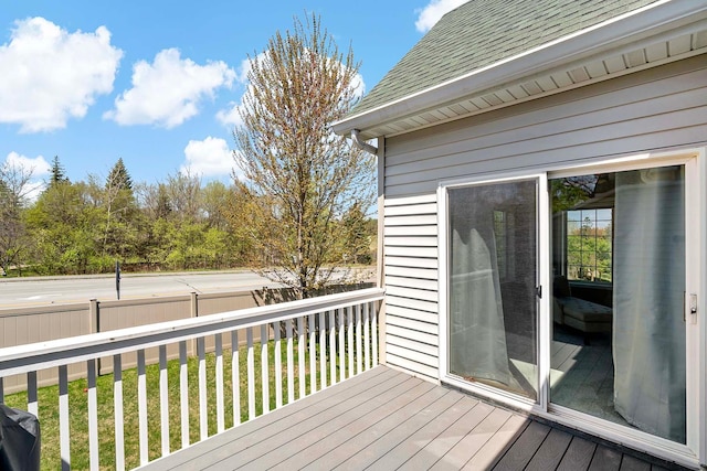 view of wooden deck