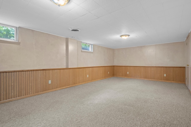 615 9th Ave SW, Faribault, MN 55021 - carpeted empty room featuring wainscoting and wooden walls