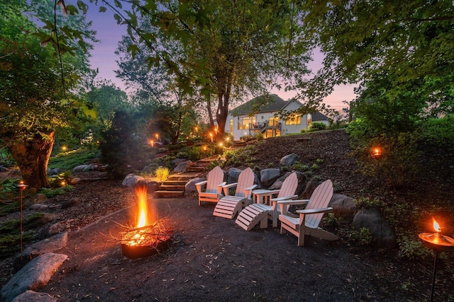 809 Saint Moritz, Victoria, MN 55386 - view of yard with an outdoor fire pit