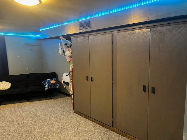822 Holcombe Ave N, Litchfield, MN 55355 - finished basement featuring visible vents and carpet