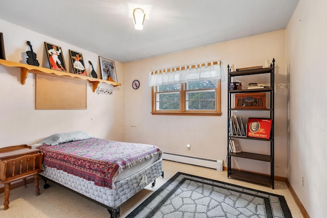 bedroom with baseboards and baseboard heating
