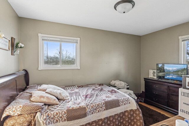 bedroom with wood finished floors