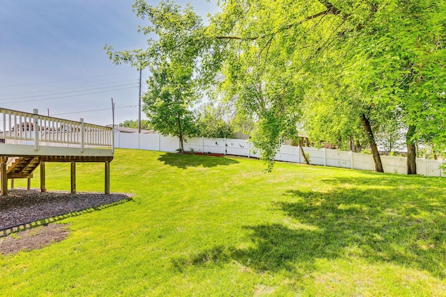 18095 Exeter Pl, Farmington, MN 55024 - view of yard featuring a deck and stairs