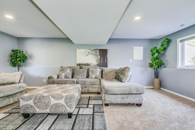 18095 Exeter Pl, Farmington, MN 55024 - carpeted living area featuring recessed lighting and baseboards