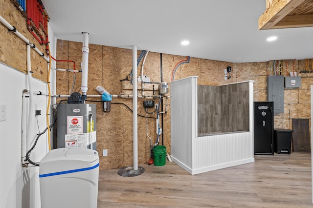 utilities with gas water heater and electric panel