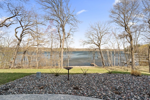 view of yard featuring a water view