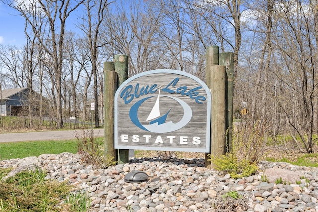 view of community sign