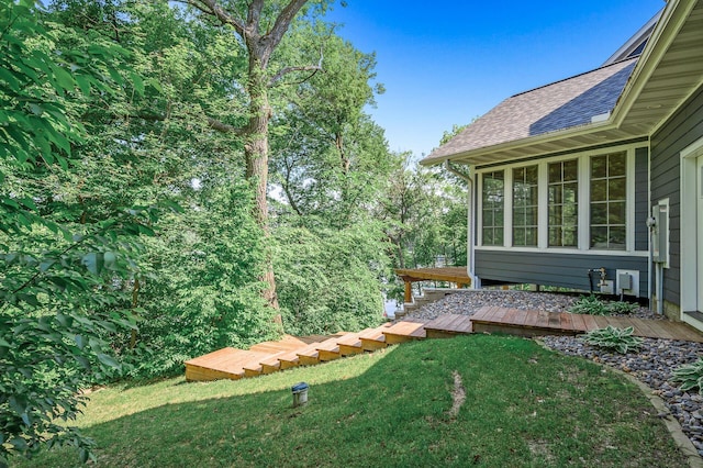 9129 279th Ave NW, Zimmerman, MN 55398 - view of green lawn featuring a deck and a sunroom