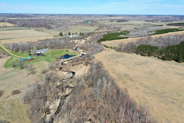 bird's eye view with a rural view