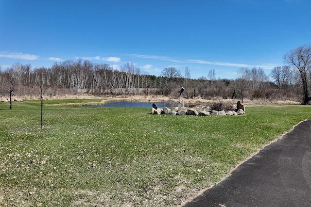 view of yard featuring a water view