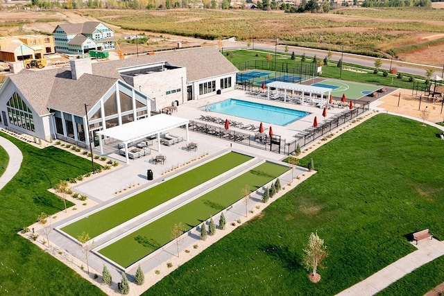 17121 Dysart Pl, Lakeville, MN 55044 - drone / aerial view of a pool area